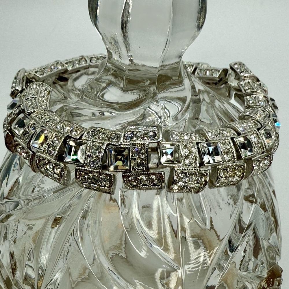 Vintage Joan Rivers Rhinestone Link Bracelet – Art Deco Style, 6.5” - Picture 11 of 17